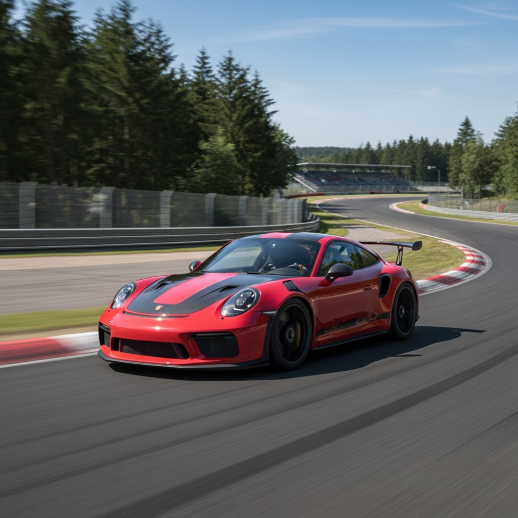 Porsche auf Rennstrecke