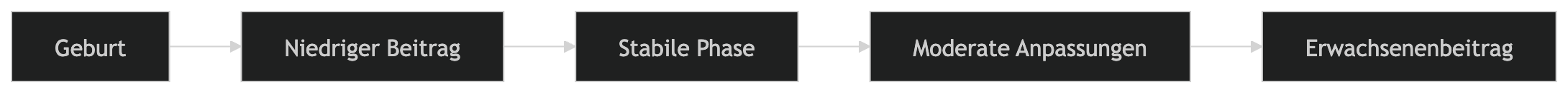 Beitragsentwicklung im Zeitverlauf PKV